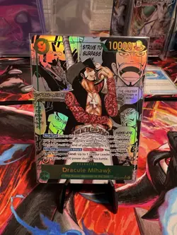 Bandai One Piece Card Game Dracule Mihawk OP14-119 Manga - Image 3