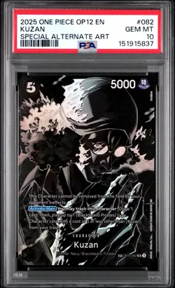 2025 ONE PIECE OP12-LEGACY OF THE MASTER SPECIAL ALTERNATE ART #082 KUZAN PSA 10 - Image 1