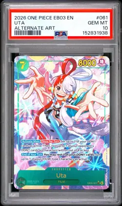 2026 ONE PIECE EB03-ONE PIECE HEROINES EDITION ALT ART #061 UTA PSA 10 - Image 1