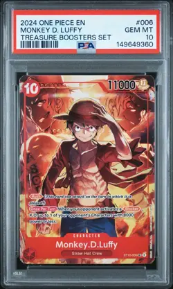 2024 ONE PIECE PROMOS TREASURE BOOSTERS SET #006 MONKEY D. LUFFY PSA 10 - Image 1