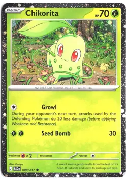 Chikorita (Cosmos Holo) 008/217 Holo Miscellaneous Cards & Products Pokemon NM - Image 1