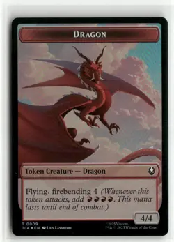 Dragon // Food 0019 Double-Sided Token FOIL Avatar The Last Airbender MTG NM - Image 1