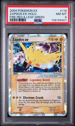 ZAPDOS EX HOLO 116 FIRE RED & LEAF GREEN POKEMON PSA 8 - Image 1