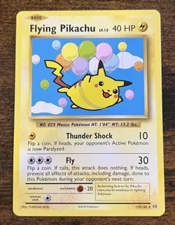 Pokemon Flying Pikachu 110/108 Evolutions Secret Rare NM - Image 3