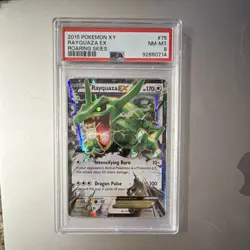 2015 Pokemon XY Roaring Skies Rayquaza EX Holo Ultra Rare 75/108 PSA 8 - Image 1