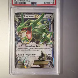 2015 Pokemon XY Roaring Skies Rayquaza EX Holo Ultra Rare 75/108 PSA 8 - Image 2