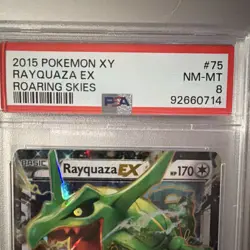 2015 Pokemon XY Roaring Skies Rayquaza EX Holo Ultra Rare 75/108 PSA 8 - Image 3