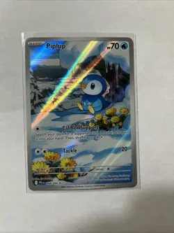 Pokemon TCG Piplup 098/094 – Phantasmal Flames – Illustration Rare – EN NM - Image 1