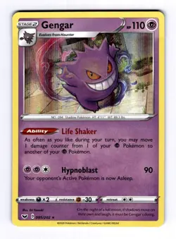 Gengar SWSH01: Sword & Shield Base Set #085 (2020) Holo NM Pokemon - Image 1