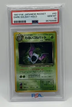 Dark Golbat #42 1997 Pokemon Japanese Rocket Holo PSA 10 Gem Mint - Image 1