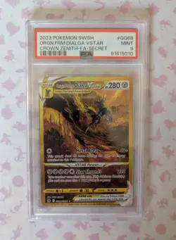 2023 POKEMON SWORD & SHIELD CROWN ZENITH GG68 ORIGIN FORME DIALGA VSTAR - PSA 9 - Image 1