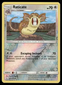 Pokemon Cards Raticate 144/214 Reverse Holo Unbroken Bonds Uncommon NM - Image 1