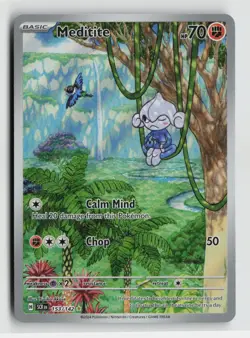 Pokemon - Meditite - 153/142 SV07: Stellar Crown - Illustration Rare - NM - Image 1