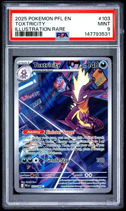 2025 POKEMON PFL EN-PHANTASMAL FLAMES ILLUSTRATION RARE #103 TOXTRICITY PSA 9 - Image 1