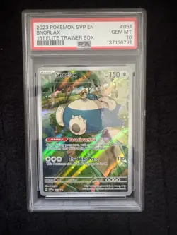 2023 POKEMON SVP EN-SV BLACK STAR PROMO 151 ELITE TRAINER BOX SNORLAX PSA 10 - Image 1