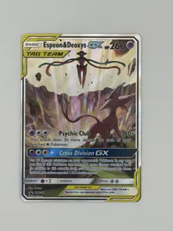 Pokemon TCG Espeon & Deoxys GX SM240 Black Star Promo Holo - NM - Image 1