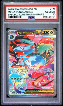 2025 POKEMON MEG EN-MEGA EVOLUTION #177 MEGA VENUSAUR EX PSA 10 - Image 1