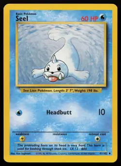 Seel 41/102 Uncommon Base Set Unlimited Pokemon MP - Image 1