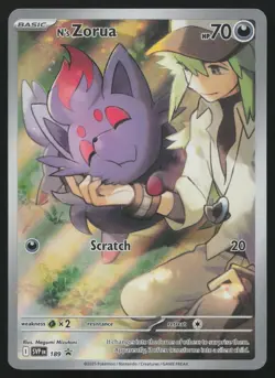 N's Zorua 189 Holo ETB Promo Scarlet & Violet Promo Pokemon English NM - Image 1