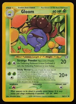 Gloom 36/111 Unlimited Uncommon Neo Genesis Pokemon English LP - Image 1