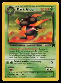 Dark Gloom 36/82 Unlimited Uncommon Team Rocket Pokemon English LP - Image 1