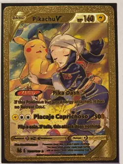 Pokemon Pikachu V TG05/TG30 Gold Foil Fan Art - Image 1