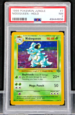 1999 Pokemon Jungle Nidoqueen 7/64 Holo Rare PSA 7 - Image 1