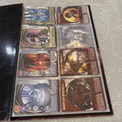 Lot 40 BAKUGAN Battle Brawlers Cards from 2008 in damaged BAKUGAN album binder - Image 1