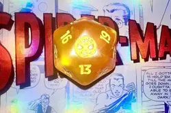 MTG Spider Man Gift Bundle Die Oversized Spin Down Life Counter D20 32mm Orange - Image 1