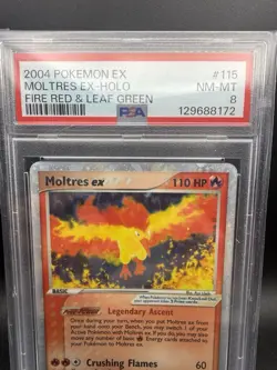 2004 POKEMON EX FIRE RED & LEAF GREEN #115 MOLTRES EX-HOLO PSA 8 - Image 4