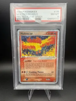 2004 POKEMON EX FIRE RED & LEAF GREEN #115 MOLTRES EX-HOLO PSA 8 - Image 5