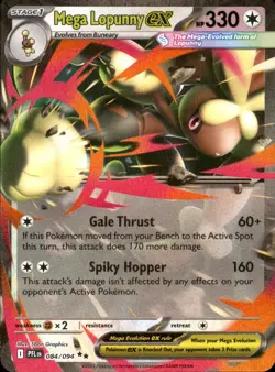 Mega Lopunny ex 084/094 Double Rare - Pokemon ME02: Phantasmal Flames NM - Image 1