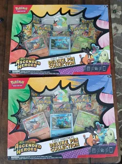 Pokemon TCG Ascended Heroes First Partners Deluxe Pin Collection Sealed Lot Of 2 - Image 1