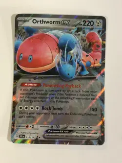 Pokemon TCG Stellar Crown Orthworm EX 110/142 Near Mint - Image 1