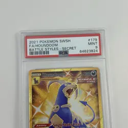 PSA 9 MINT Houndoom Gold Secret Rare #179/163 – 2021 Pokemon SWSH Battle Styles - Image 2