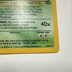 Pokemon Vileplume 15/64 Jungle Holo Rare Unlimited 1999 English - Image 5