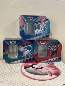 READ-Pokemon V Heroes EMPTY Tin Set- Umbreon, Sylveon, & Espeon - Image 1