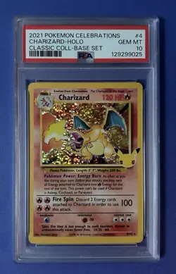 2021 Pokemon Celebrations Charizard Holo Classic Coll-Base Set #4 PSA 10 - Image 1