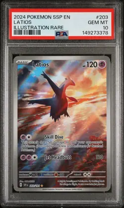 2024 POKEMON SSP EN-SURGING SPARKS ILLUSTRATION RARE #203 LATIOS PSA 10 - Image 1