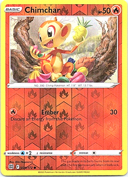 Chimchar 024/172 Pokemon Brilliant Stars Light Play Reverse Holo - Image 1