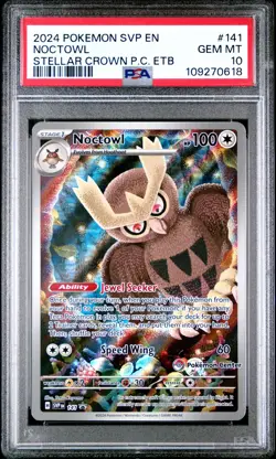 2024 POKEMON SVP EN-SV BLACK STAR PROMO #141 NOCTOWL PSA 10 - Image 1