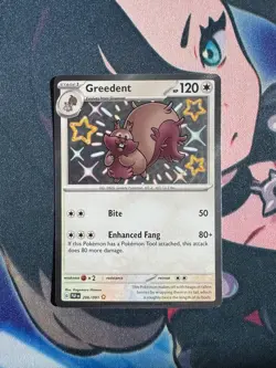 Greedent 206/091 Shiny Rare Paldean Fates Pokemon Near Mint - Image 1