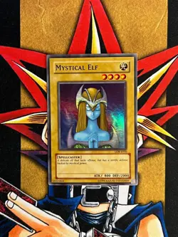 LOB-E050 Mystical Elf Super Rare Unlimited Edition LP Yugioh - Image 1