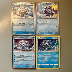 Cryogonal Ice Steel Water Type Pokemon TCG Lot 4 Regular/Holo Cards English - Image 1