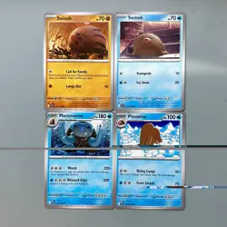 Swinub, Mamoswine & Piloswine Ice Ground Type Pokemon TCG Lot 4 Regular Cards - Image 1
