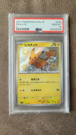 2023 PSA 10 GEM MT Pokemon Pikachu Shiny Treasure EX 236/190 Japanese SV4a #236 - Image 1