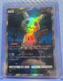 Pokemon Mimikyu Anime Card Full Art Fanart Custom Card Holo ACG DIY - Image 1