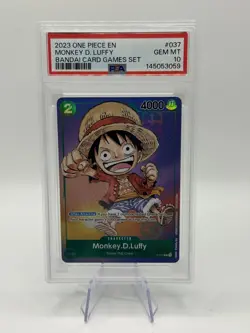 2023 ONE PIECE #37 MONKEY D LUFFY-BANDAI CARD FEST PSA 10 - Image 1