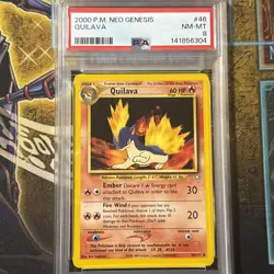 2000 P.M Neo Genesis Quilava 46/111 Non Holo Pokemon TCG Card PSA 8 - Image 1