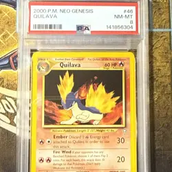 2000 P.M Neo Genesis Quilava 46/111 Non Holo Pokemon TCG Card PSA 8 - Image 2